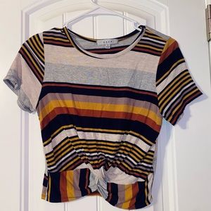 Retro Striped Crop Top - Small